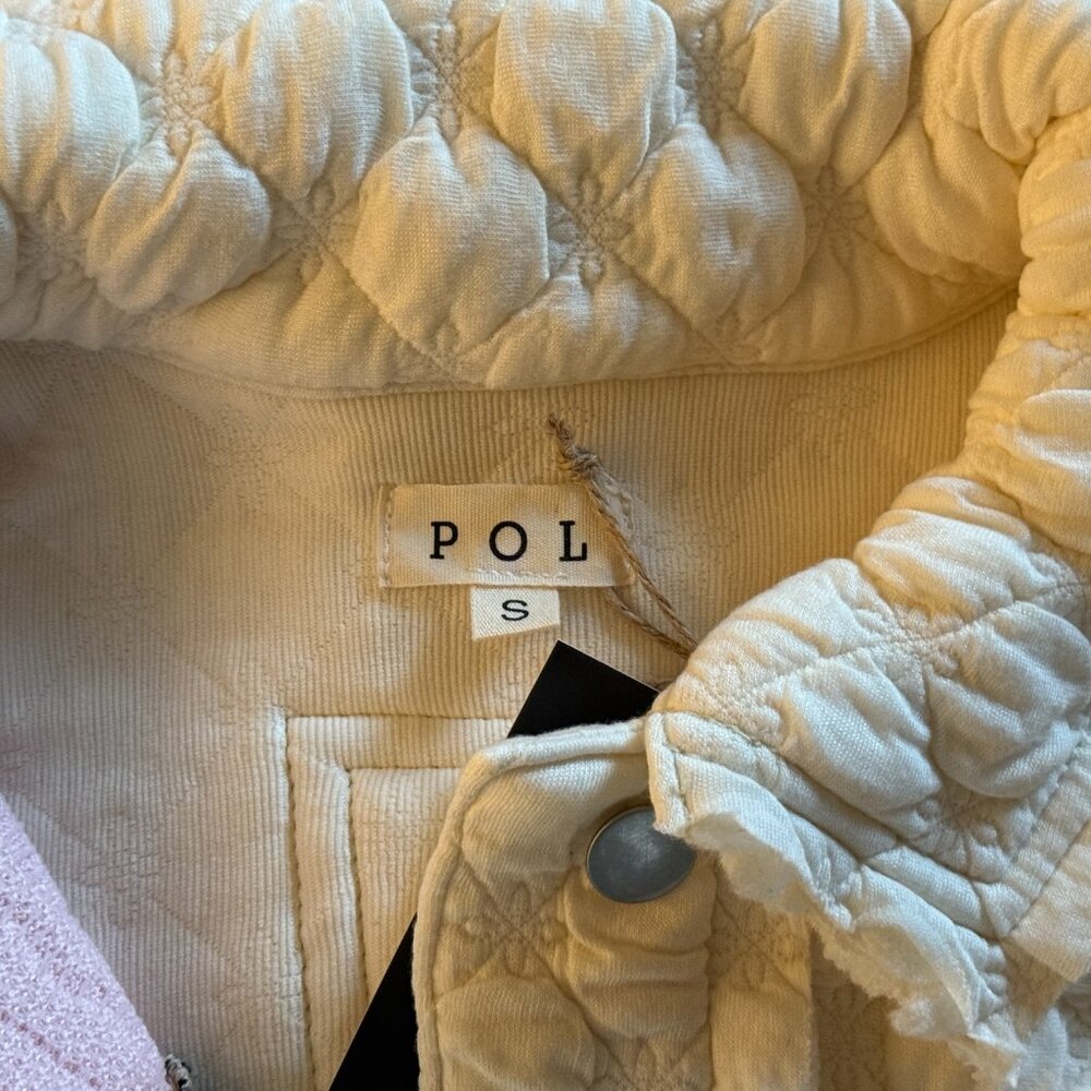 POL Coastal Bohemian Luxurious Quilted Jacquard Collared Button Up Comfy Jacket - Picture 13 of 15